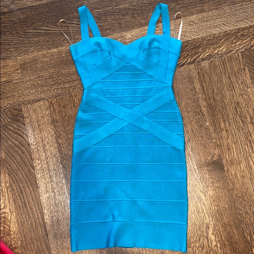Herve leger blue dress